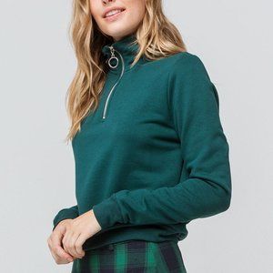 Full Tilt Half Zip Hunter Cropped Sweater @Tilly's